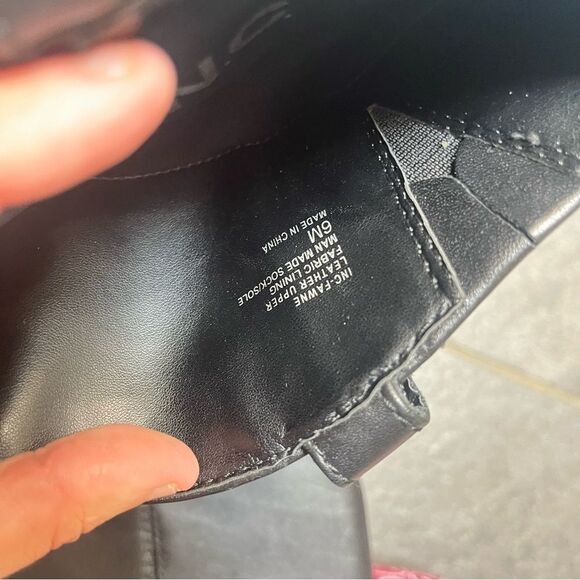 INC Fawne Riding Boots Black Leather SZ 6 Round Toe Closet Staple Minimalist - Picture 8 of 8